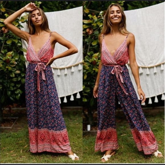 Pants - Last One! Boho Floral Jumper